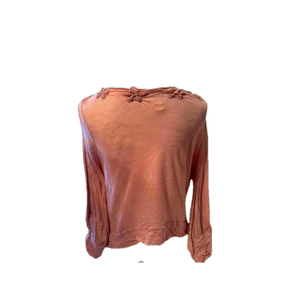 Free People Dust Rose Pink Lightweight Ruffled Long Sleeve Cardigan Shrug SM - Picture 3 of 9